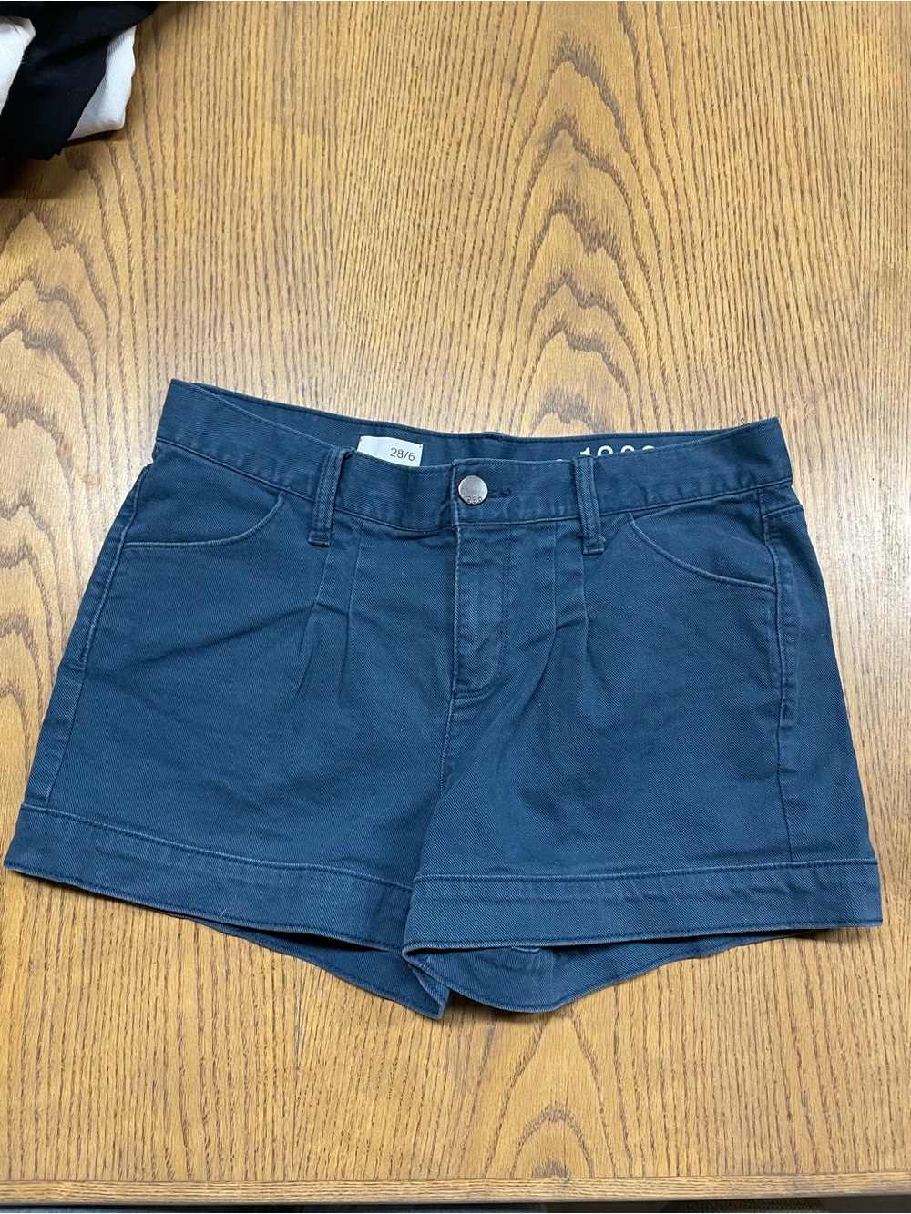 GAP Dark Navy High-Waist Cotton-Blend Shorts
